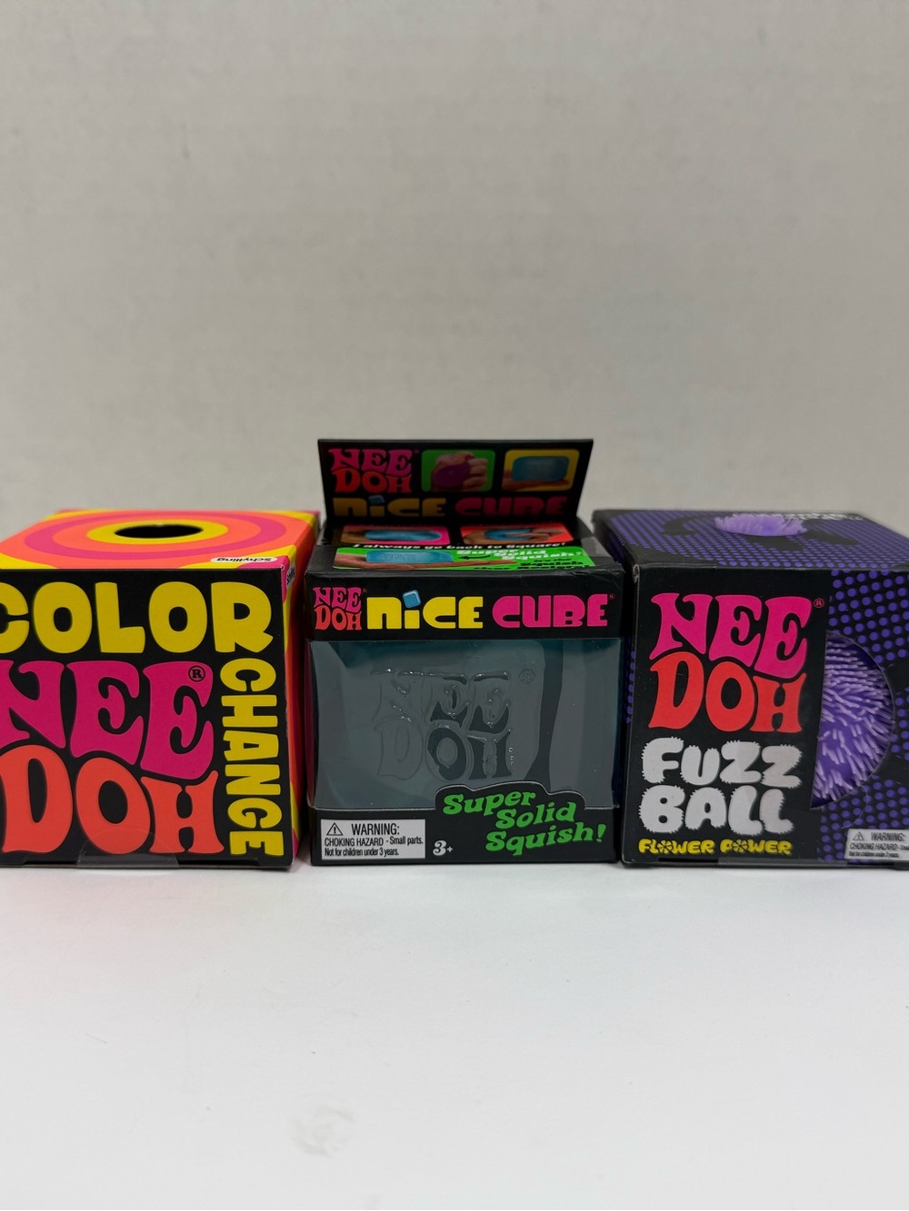 NeeDoh Nice Cube, Color Change, And Fuzz Ball Flower Power New